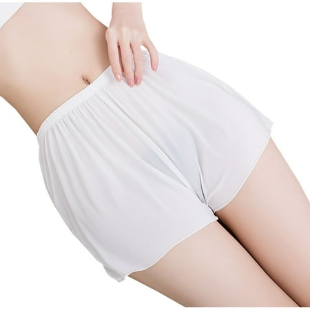 UUWEAR Women s Safety Half Slip Shorts Ice Silk Underwear Stretchy Sexy Boxer Pants Summer Plus Size Boyshorts Pajama Bottoms Lounge Shorts