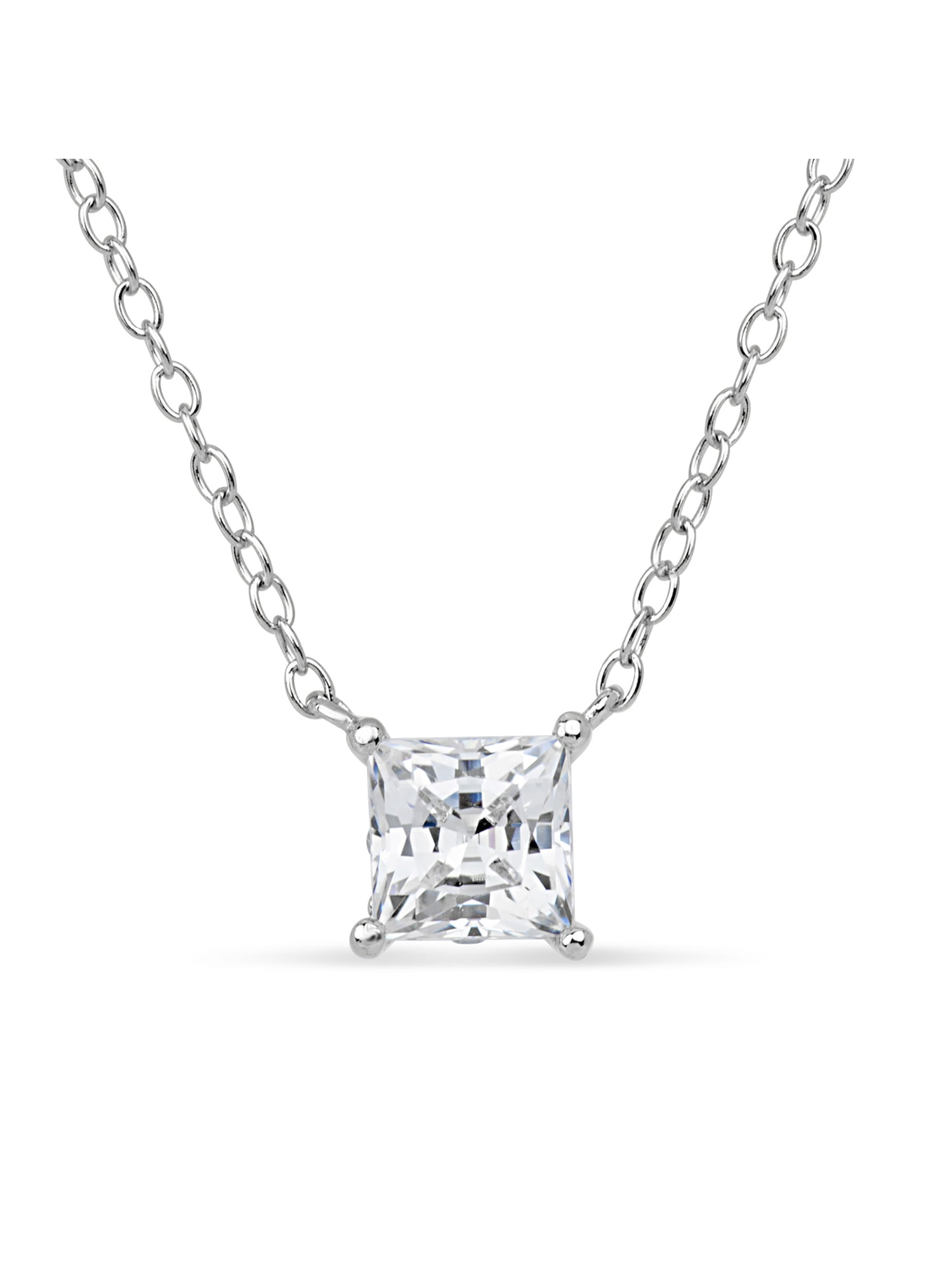 5MM Square Cubic Zirconia Necklace 