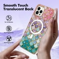 thumbnail image 5 of TECH CIRCLE Strong Magnetic iPhone 14 Pro Case, Compatible with MagSafe Military Grade Drop Protection Colorful Marble Slim Phone Cover for iPhone 14 Pro 6.1" 2022,Colorful Fish Scale, 5 of 6