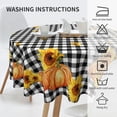 thumbnail image 2 of Buffalo Plaid Tablecloth Black and White Checkered Tablecloth Washable Reusable Pumpkin Sunflower Tablecloth Round 60 Inch for Home Party Dinner Kitchen Dining Table Decor, 2 of 6