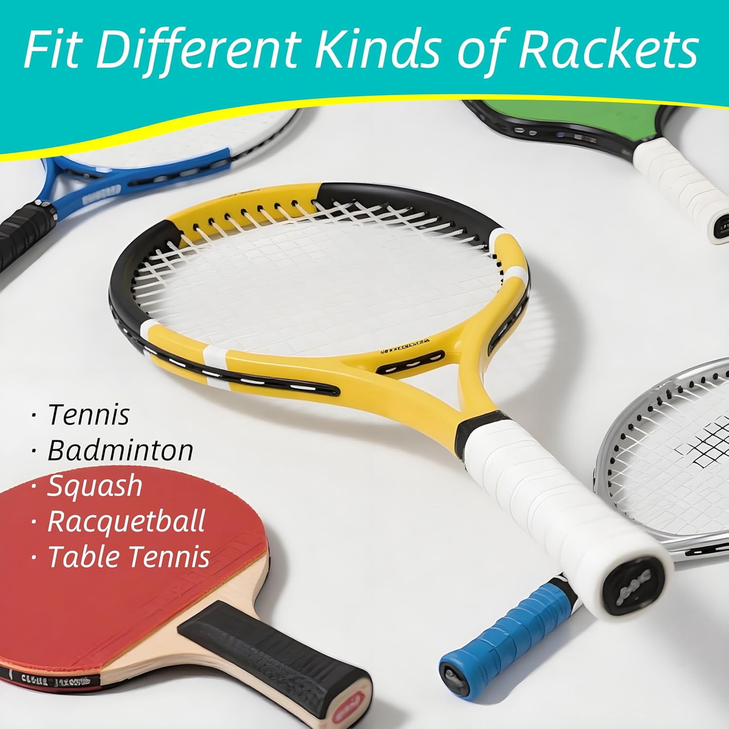 36 Pieces Tennis Racket Grip Tape, Colorful Overgrip Tape for Anti Slip and Absorbent Grip, Precut Racquet Handle Wrap Finishing Tape for Tennis, Pickleball, Squash, Badminton