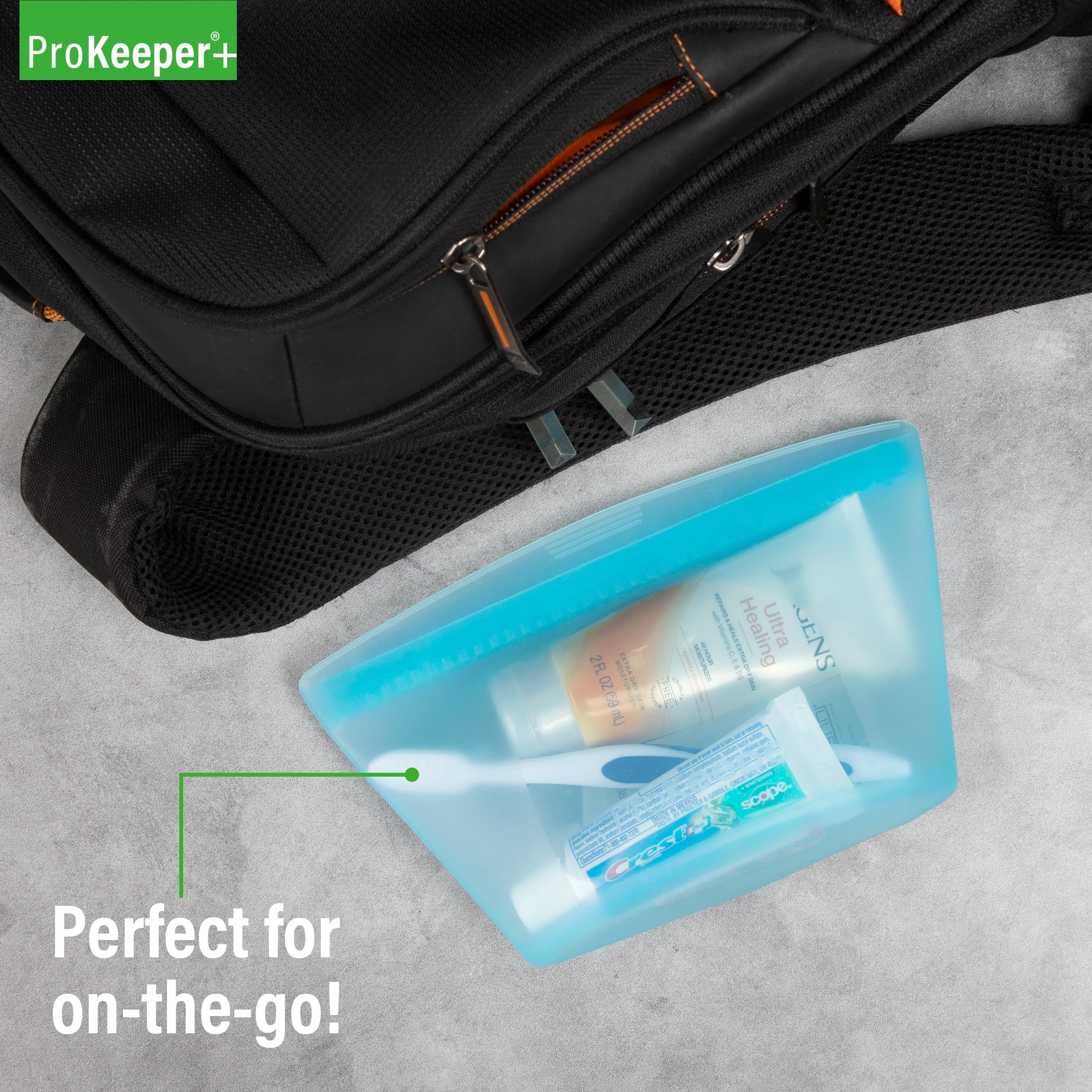 (4 pack) Prokeeper+ 3 Silicone Stand Up Snack and Storage Bag, 3 Pack, Mulit Color, Designed to Help with Packed Lunches and Daily Commutes
