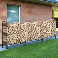 thumbnail image 3 of ZYPPP 12ft Heavy Duty Outdoor Firewood Rack Fireplace Wood Log Holder Adjustable Steel, 3 of 12