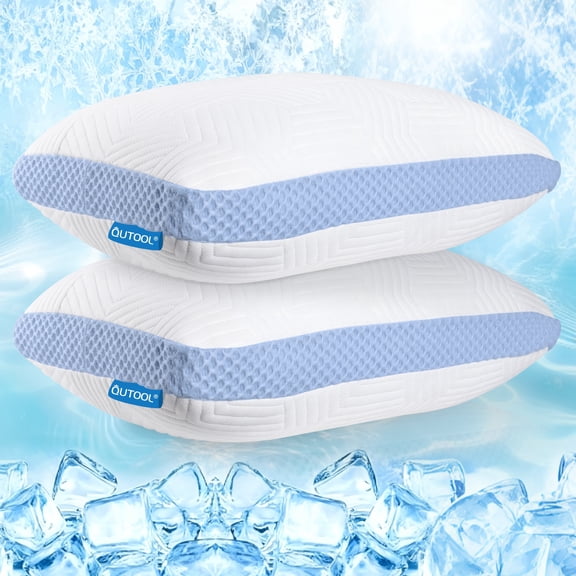 Bed Pillows 2 Pack, Soft & Comfortable Sleeping Pillows, Shredded Memory Foam, Standard Size, Affordable Value for Everyday Use