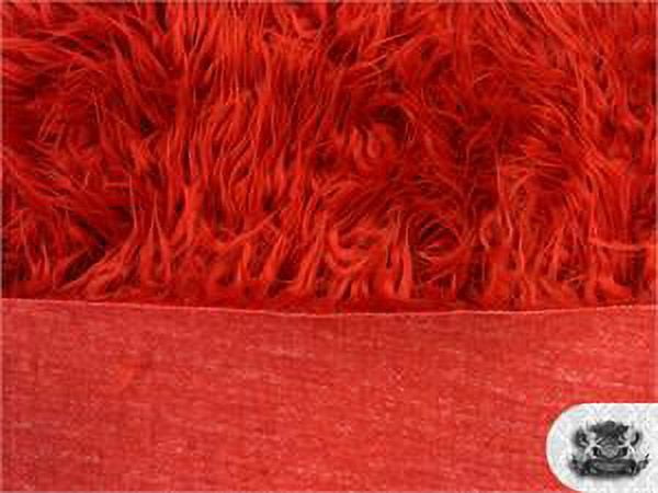 Faux Fake Fur Mongolian Fabric Sold by the Yard (ORANGE)