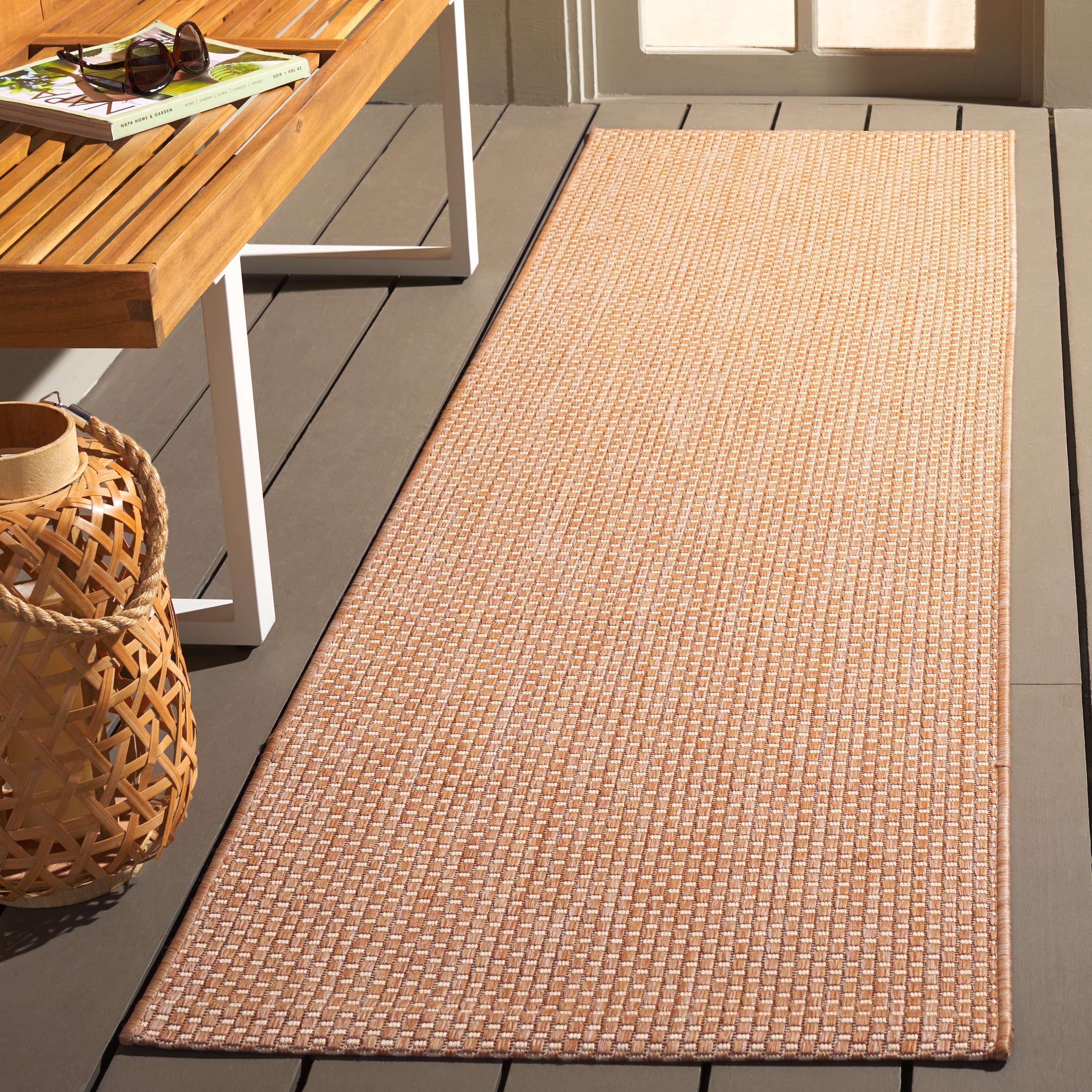 Safavieh Courtyard Finnian Solid Indoor/Outdoor Runner Rug, Natural/Cream, 2'3" x 14'