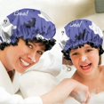thumbnail image 6 of Shower Caps,Halloween Ghosts Bats Stars and Boo Waterproof Shower Cap for Women 4 Pieces,Double Reusable Hair Cover for Shower PEVA Elastic Stretch Hem, 6 of 7