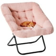 thumbnail image 2 of EDX Comfy Chair for Adults, Soft Faux Fur Folding Lounge for Bedroom Living Room Dorm Rooms Flexible Reading Chair, Pink, 2 of 7
