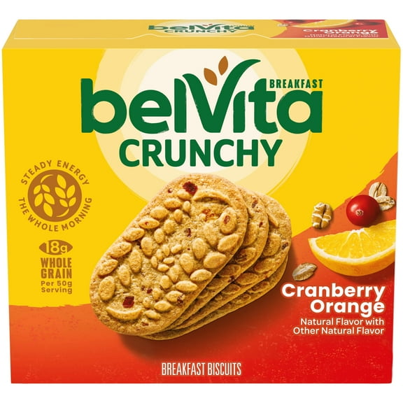 Belvita Cranberry Orange Breakfast Biscuits, 5 Packs (4 Biscuits per Pack)