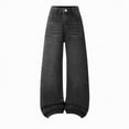 thumbnail image 4 of TOWED22 Girls Wide Leg Jeans Kids High Waisted Demin Pants Stretch Long Pants with Pockets Black,13-14 Y, 4 of 4