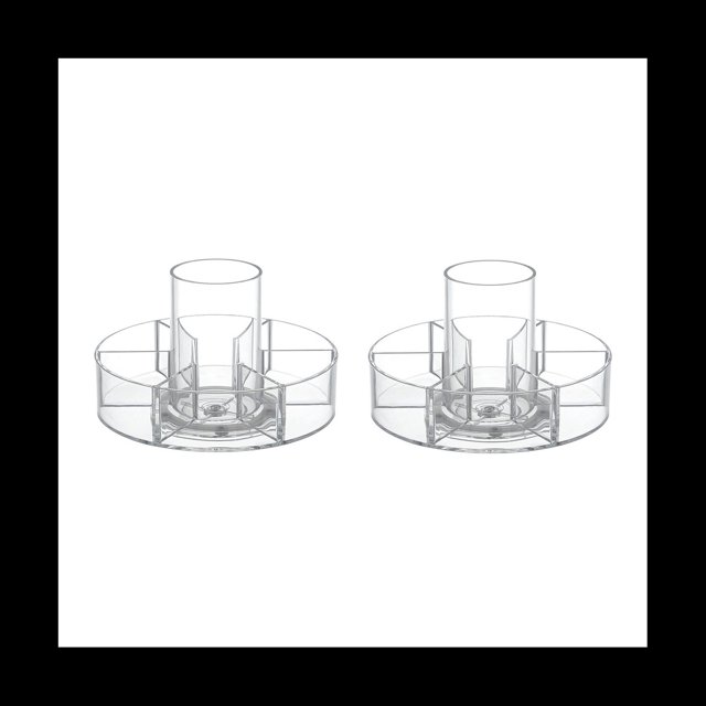 2 Uds Estante de Almacenamiento de CosméTicos Maquillaje Tocadiscos Organizador Bandeja Giratoria para JoyeríA Caja de Almacenamiento Multifuncional