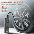 thumbnail image 2 of Morpilot Tire Inflator Portable Air Compressor, 3-150PSI 12V DC Electric Air Pump for Car Tires with Tire Pressure Gauge, Bike Tire Pump with LED Light for Car SUV ATV Motorcycle Bike, 2 of 6