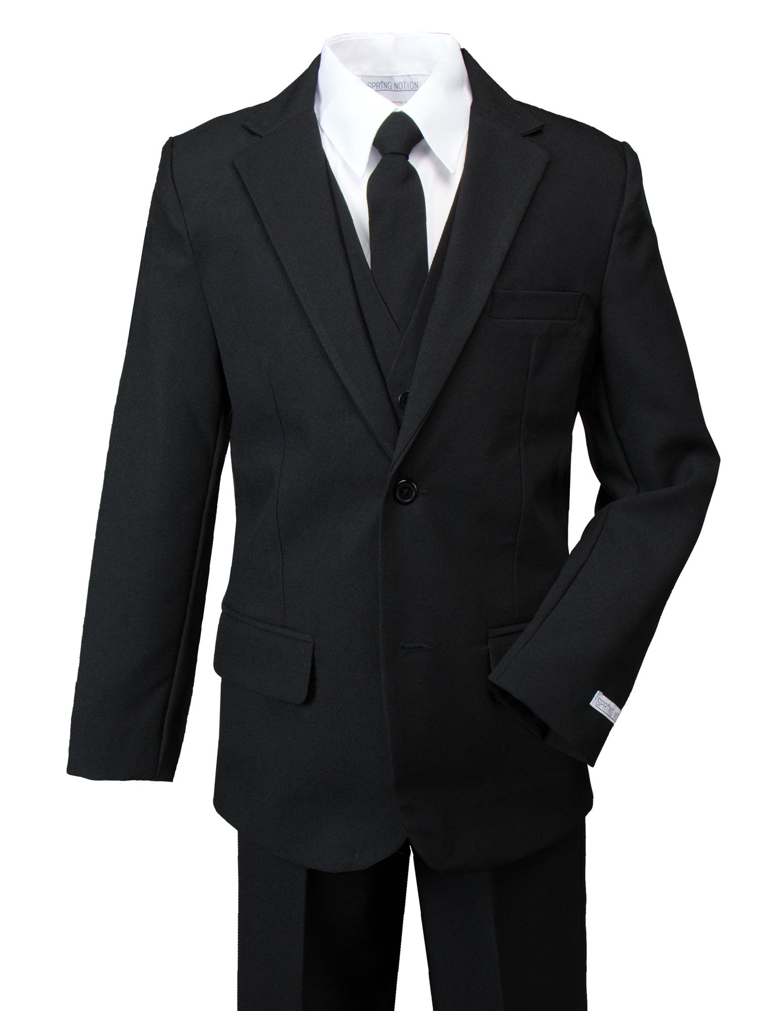 Boys-Black-Tuxedo-Suit-5-Piece-Prom-Cruise-Party-James 6 months 15 years 