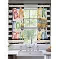thumbnail image 2 of School Bus Sheer Curtains 2 Panels Set Watercolor Back To School Yellow Bus Black White Stripe Linen Sheer Window Curtains Light Filtering Rod Pocket Voile Drapes for Bedroom Living Room 52"X72", 2 of 8