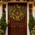 thumbnail image 4 of Christmas Garlands / Wreaths With Lights for Front Door, Material , Durability, Festive Holiday Decoration for Home, Wall, Indoor & Outdoor Use, Create Warm and Welcoming Environment, 1PC, 4 of 7