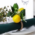 thumbnail image 2 of Lemon Napkin Rings Set of 18 Lemon Vine Leaf Napkin Holders for Dining Table Decor Banquet Wedding Birthday Christmas B, 2 of 6