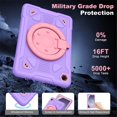 thumbnail image 4 of Case for Samsung Galaxy Tab A9,Anti drop silicone+PC Layer Protective Case 360 ° Rotating Bracelet Handle Stand ,Shoulder Strap, Heavy Duty Shockproof Tablet Case,Purple,For Galaxy Tab A9, 4 of 7