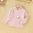 thumbnail image 2 of Ahuyic Toddler Kids Long Sleeved Crew Neck Blouse, Fall/Winter Warm Tops For Kids, Children's Lace Long-Sleeved Solid Color Bottoming Casual Shirt For Boys And Girls,12 Months, 2 of 5