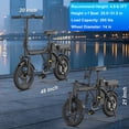 thumbnail image 6 of Electric Bike 500W 48V, 14' Mini Ebike for City Commuter, Folding Electric Bicycle for Adult with Two Seats UL2849, 6 of 10