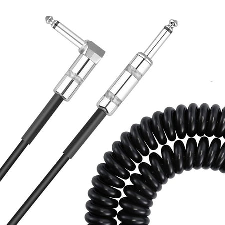 Guitar Instrument Cable 10 Feet, EEEkit 10ft 1/4 Inch Straight to Right Angle 6.35mm Cable for AMP Electric Guitar,Bass,Keyboard,Stretchable (Best 10 Inch Bass Guitar Speaker)