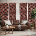 thumbnail image 2 of Ambesonne Steampunk Window Curtains, Grungy Geometric, Each 28" W x 84" L, Dark Coral Beige, 2 of 5