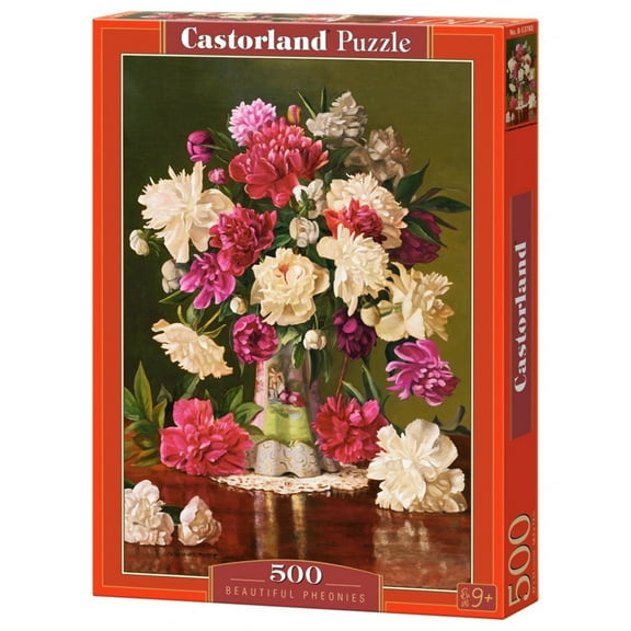 500 Piece Jigsaw Puzzle, Beautiful Pheonies, Bunch of flowers, Still nature, Adult Puzzle, Castorland B-53780