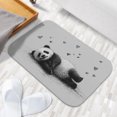thumbnail image 4 of 1pc Panda Lying Down with Hearts Absorbent Non-Slip Bathroom Thickened Flannel Rug Decor,Soft,Quick Drying,Suitable For Indoor/outdoor Use,Bathrooms,Bedrooms,Kitchens,Terrace,Laundry Rooms,16"x24", 4 of 9