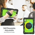 thumbnail image 2 of Dteck for Lenovo Tab M9 Case with Built-in Screen Protector, Heavy Duty Full Body Shockproof Shell Rugged Case with Rotating Stand Hand Shoulder Strap for Tab M9 TB-310FU 2023,Black + Green, 2 of 7