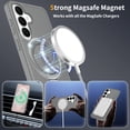 thumbnail image 4 of Asuwish Phone Case for Samsung Galaxy S26 5G Tempered Glass Screen Protector Magnetic Folding Stand Frosted Translucent Rugged Shockproof Protective Cell Cover S 26 26S 26 26S Women Men Grey, 4 of 6