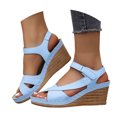 thumbnail image 1 of OJSFQUFP Sandales Compensées à Plateforme Légères d'Été à Bride Décontractées pour Vacances Augmentent la Hauteur Chaussures Rétro de Resort, 1 of 7