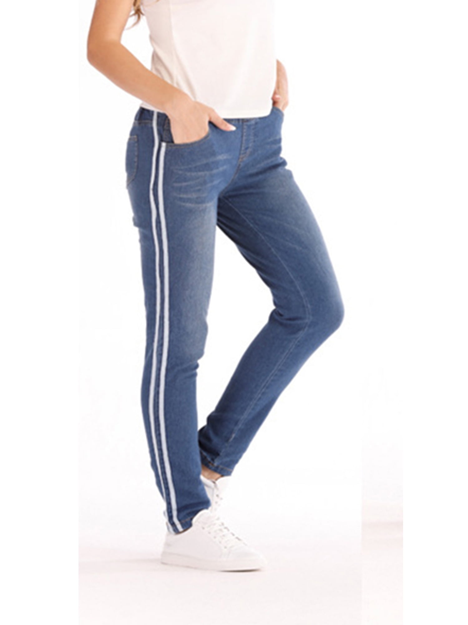 women's plus size elastic waist jeans