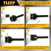 1/2 Inch Impact Torx Bit Socket Set,Cr-Mo Impact Grade,T30-T80 Torx Sockets with Socket Adapter