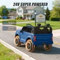 thumbnail image 6 of 24V 2 Seater Ride on Car for Kids, Licensed Chevrolet Silverado Ride on Toys Truck with Remote Control, Bluetooth, LED Lights, Kids Cars Electric Vehicles for Boys Girls Ages 3-8 Gifts, Blue, 6 of 10