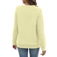 thumbnail image 3 of Nestiefly V Neck Sweatshirt Women with Pockets Casual Plain Comfort Hoodless Hoodies Cozy Fleece Pullover Sweatshirts No Hood Beige XL, 3 of 5