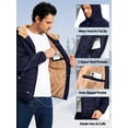 thumbnail image 5 of Weilanxin Men's Puffer Jacket Hooded Sherpa Lined Water Resistant Windproof Insulated Jacket Warm Winter Puffy Coat, 5 of 11