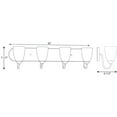 thumbnail image 2 of Gather Collection Four-Light Antique Bronze Etched Glass Traditional Bath Vanity Light, 2 of 4