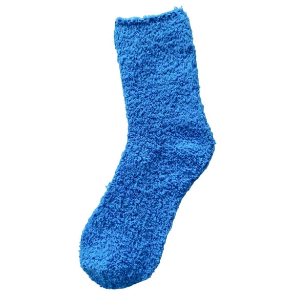 RANJIE Knee High Stockings for Women Soft Solid Color 1 Pair Plush Socks Winter Solid Color Thickened Floor Sleeping Plush Socks Breathable Comfortable Women's Tights,Blue