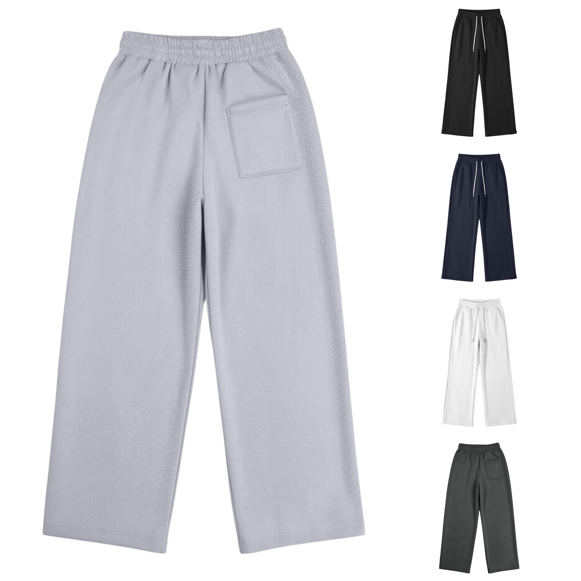 FYDUU Boys Sweatpants Straight Leg Casual Pants Kids Athletic Joggers with Pockets Drawstring Elastic Waist Active Jogger Pants School Wear Stylish Pants 7-8 Years