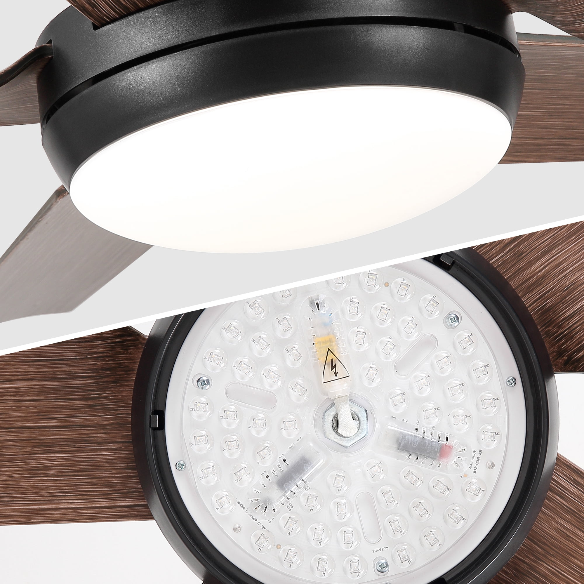 Wellspeed Farmhouse 48 in. Indoor Brown Ceiling Fan with 5 ABS Blades and Remote Control
