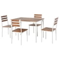 thumbnail image 1 of HOMCOM 5 Piece Dining Table Set for 4, Space Saving Kitchen Table and 4 Chairs, Rectangle, Steel Frame for Dining Room, 1 of 10