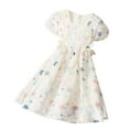 thumbnail image 1 of adviicd Robe de Saint-Valentin pour Filles Robe de Fête Longue en Tulle Princesse Fleur Robe de Mariage Blanche,140, 1 of 3
