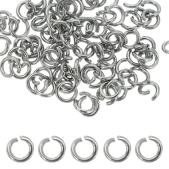 Uxcell 80 Pcs 8mm Open Jump Rings Stainless Steel Split O Rings 1.5mm Thick, Silver
