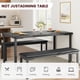 thumbnail image 5 of Yeshouse Juego de mesa de comedor para 4 personas con bancos tapizados, juego compacto de 3 piezas para cocina y comedor, mesa rectangular moderna y sillas para espacios pequeños y apartamentos, 5 of 8