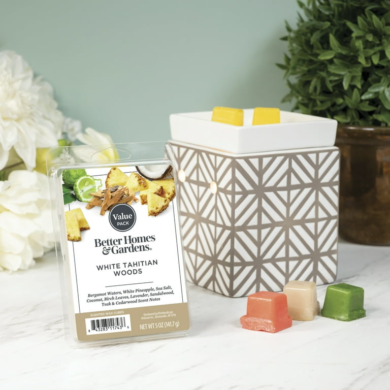 White Tahitian Woods Scented Wax Melts, Better Homes & Gardens, 5 oz 