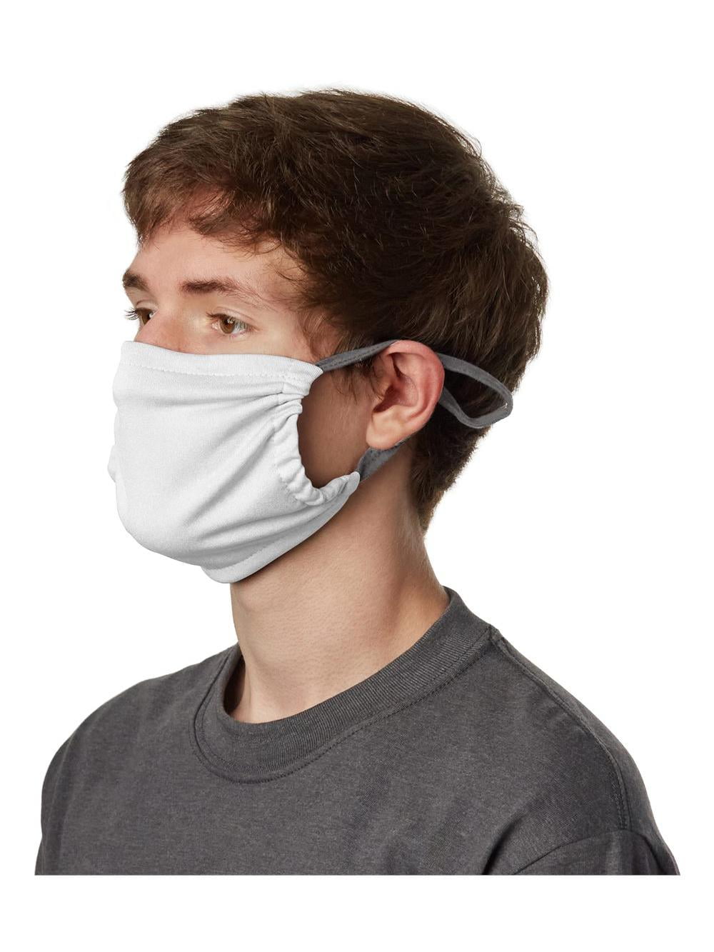 Hanes 2Ply Polyester Pocket Face Mask MKPKPR White Size OS PK