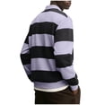 thumbnail image 4 of LEKWK Mens Shirts Long Sleeve Regular Fit Rugby Shirts Collared Casual Shirts Striped Color Block Fall Daily Streetwear Soft, 4 of 4
