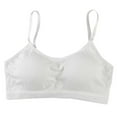 thumbnail image 3 of LRen Girls Training Bras 8-10 White Stretchy Training Bra Girl Wireless Sports Bralettes Solid Color Lightly Padding Cami Training Light Sports Kids Bras for Girls, 3 of 6