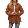 thumbnail image 1 of Hauts pour Femmes Mode Imprimé Blouse Ample à Manches Longues Col Rond Décontracté Tendance Respirant Pull-Over Grande Taille (Large, Orange), 1 of 6