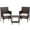 Brown, variant on Lacoo 3 Pieces Outdoor conversation Set Rattan Patio Furniture Bistro Chat Chairs Set of 2 with Table for Garden Porch, Brown