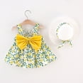 thumbnail image 2 of Bobifish Newborn Girls Dress Square Neck Wide Strap Straight Tank Dress Cute Bloom Printed Indoor Leisure Party Dress, 2 of 7